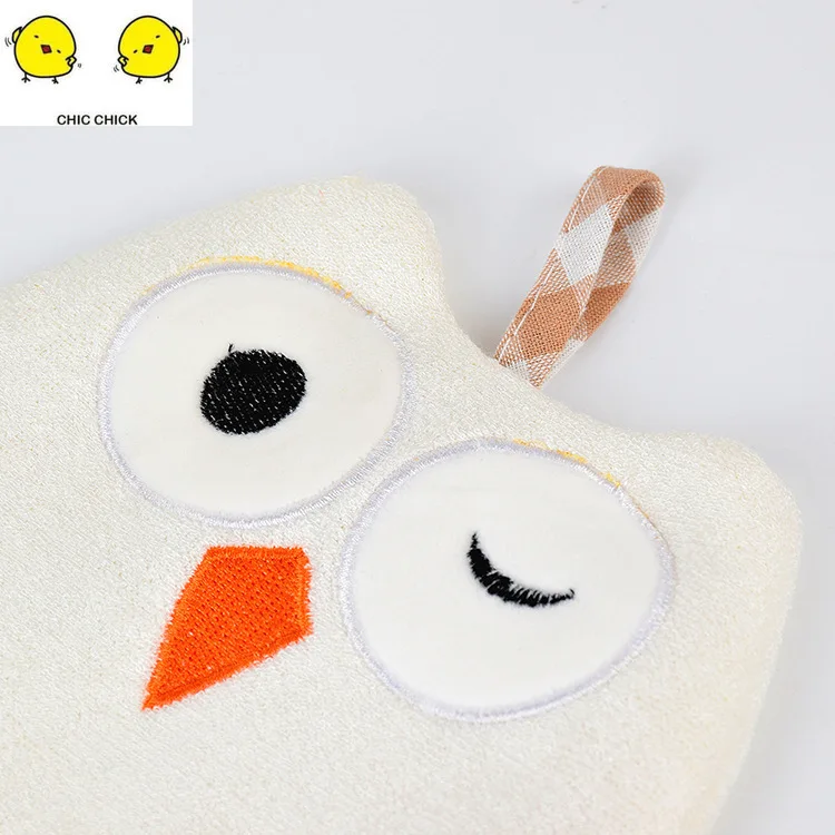New Cartoon Owl Cleaning Tool Wash Towel Bath Towel Bamboo Fiber Bath Glove Bathing Toy For Boy And Girl