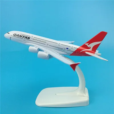 16 см 1:400 масштаб самолет Airbus A340 A380 Boeing B777 B747 модель самолета W база сплав самолет коллекция подарок игрушка для детей - Цвет: QANTAS   H