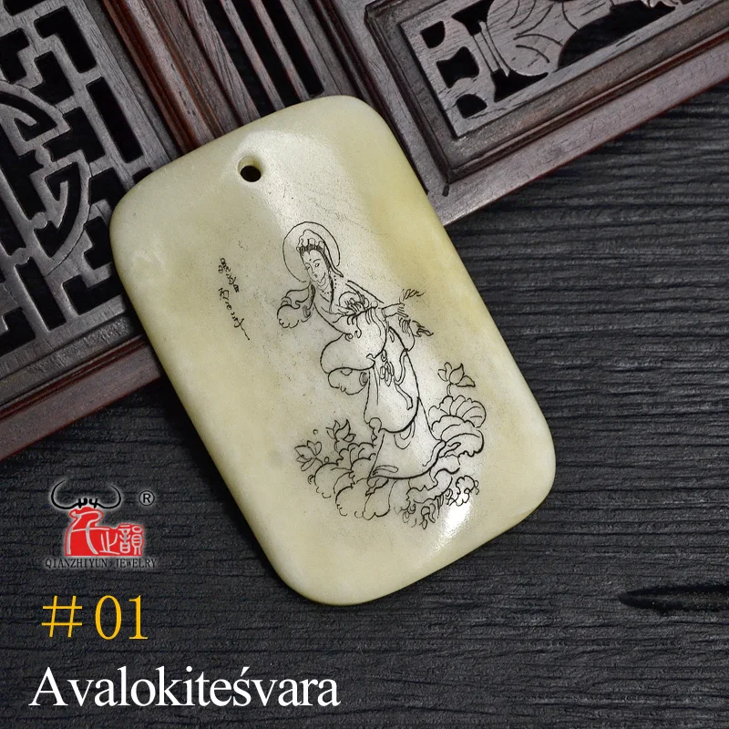 

Handmade by experienced sculptor using tranditional carving technique artwares Yak Bone Necklace Pendant