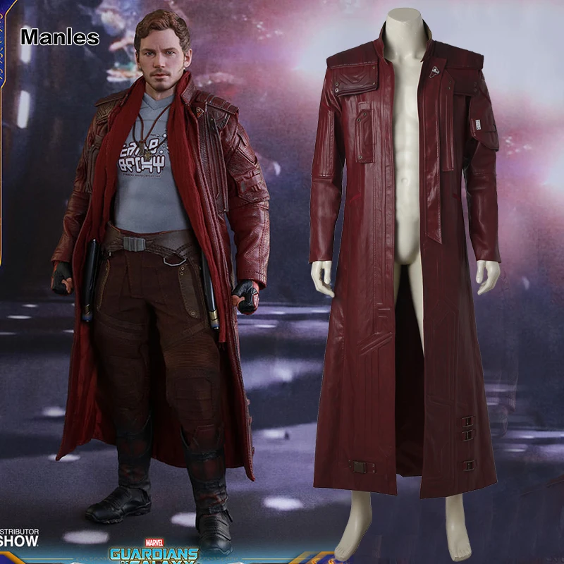 Стражи Галактики 2 Косплэй костюм Star-Lord куртка Питер Квилл длинная куртка для взрослых Для мужчин красная куртка Хэллоуин костюм
