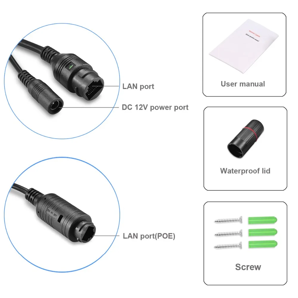 Gadinan 2MP 3MP 5MP аудио H.265 IP Камера Открытый 48 V POE P2P ночь обнаружения движения RTSP оповещение по электронной почте POE цилиндрическая камера