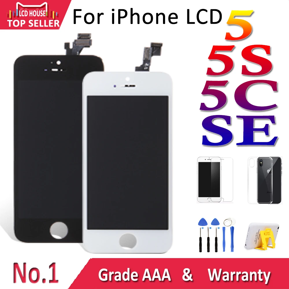 

AAA Ecran For iPhone 5 5G 5C 5S SE LCD Screen Replacement LCD Display Touch Digitizer Screen Black White Pantalla Full Assembly