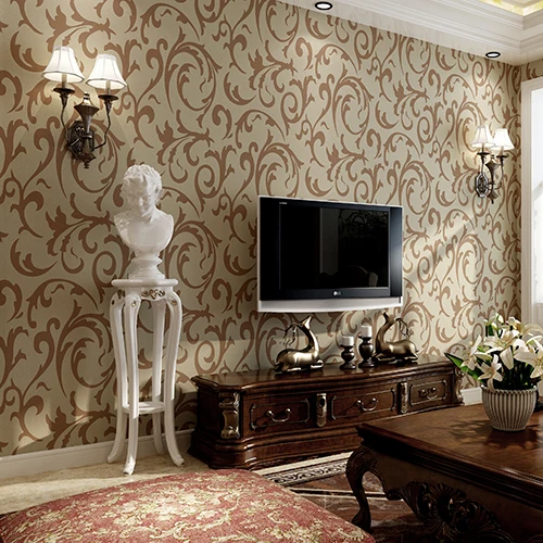 

Top quality Crotch 3d Flocking Velvet Wallpaper Rolls for TV Background wallpaper