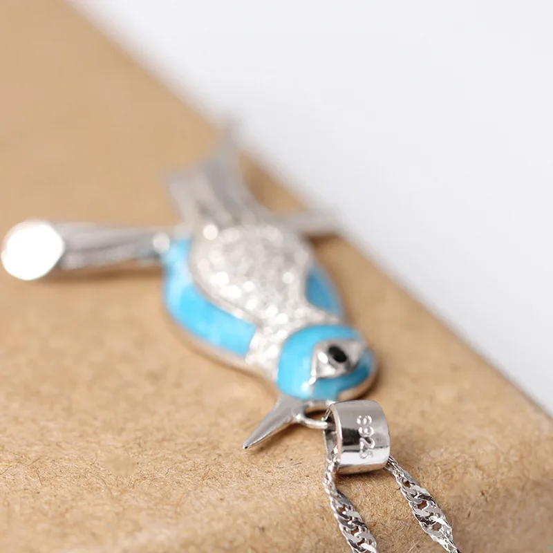 Кулон с кулоном в виде птицы серебро 100% пробы 925 пробы|womens gifts|bird necklacechain pendant |