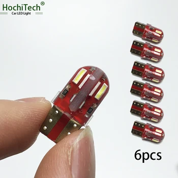 

HochiTech 2018 Newet Car LED Silicone Small Lights T10 194 W5W 8SMD Light Car-styling White Red Blue purple Crystal Blue Color