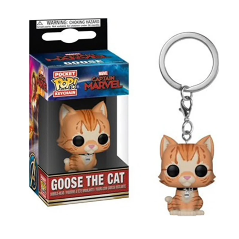 

FUNKO POP Captain Marvel Goose the cat Pocket Pop Keychain The Avengers Movie Characters Action Figure Collectible Model Toys