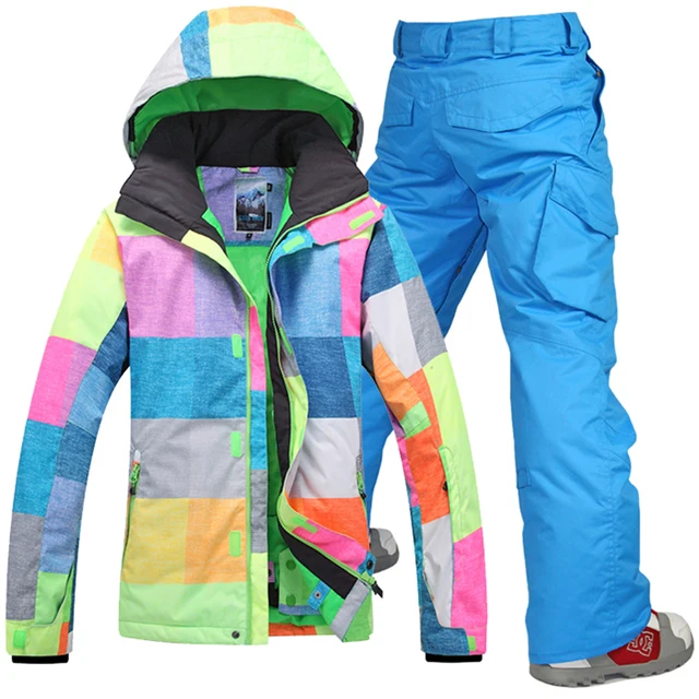 Best price at $189 Cheap Gsou snow 2016 Snowboard men skiing suit sets waterproof windproof -30 warm ski sets jackets and pants for men snow clothes