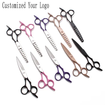 

2Pcs 6.0" 17cm Engraving Logo Stainless Hairdresser's Scissors Cutting Shears Thinning Scissors Professional Hair Scissors C9122