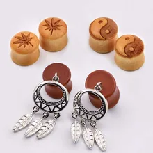 3pair Good Wood Ear Plugs Earlet Pierces Tunnels for Body Piercing Ear Expansions Stretchers Jewelry font