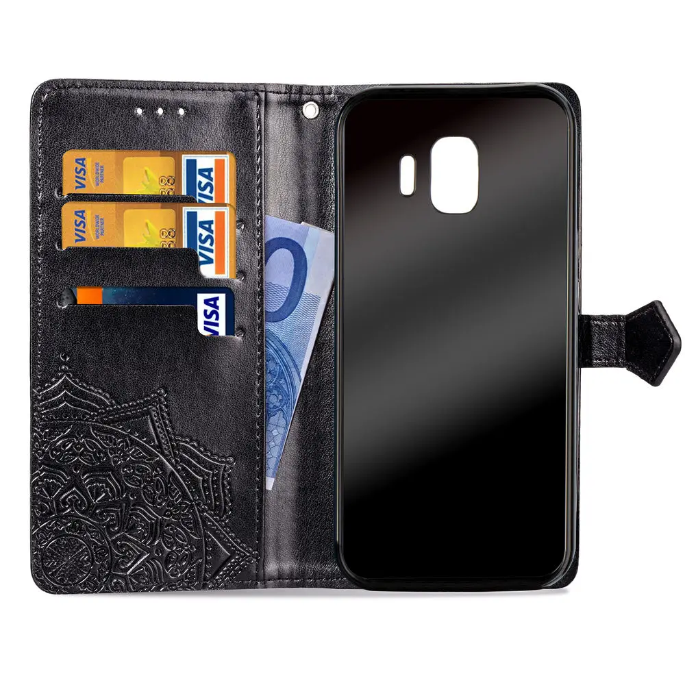 For SAMSUNG J2 pro 2018 case Flip Leather Mandala Flower Phone Case Cover Coque | Мобильные телефоны и аксессуары