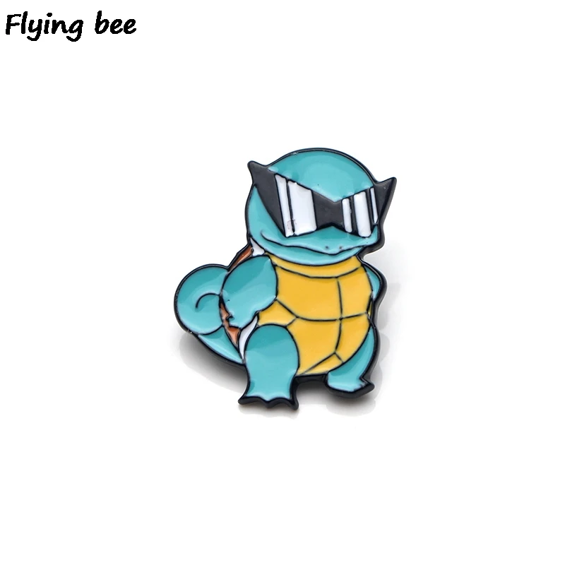 

Flyingbee Squirtle Enamel Pin For Clothes Bags Backpack badge Personality Brooch Shirt Lapel Pins X0208