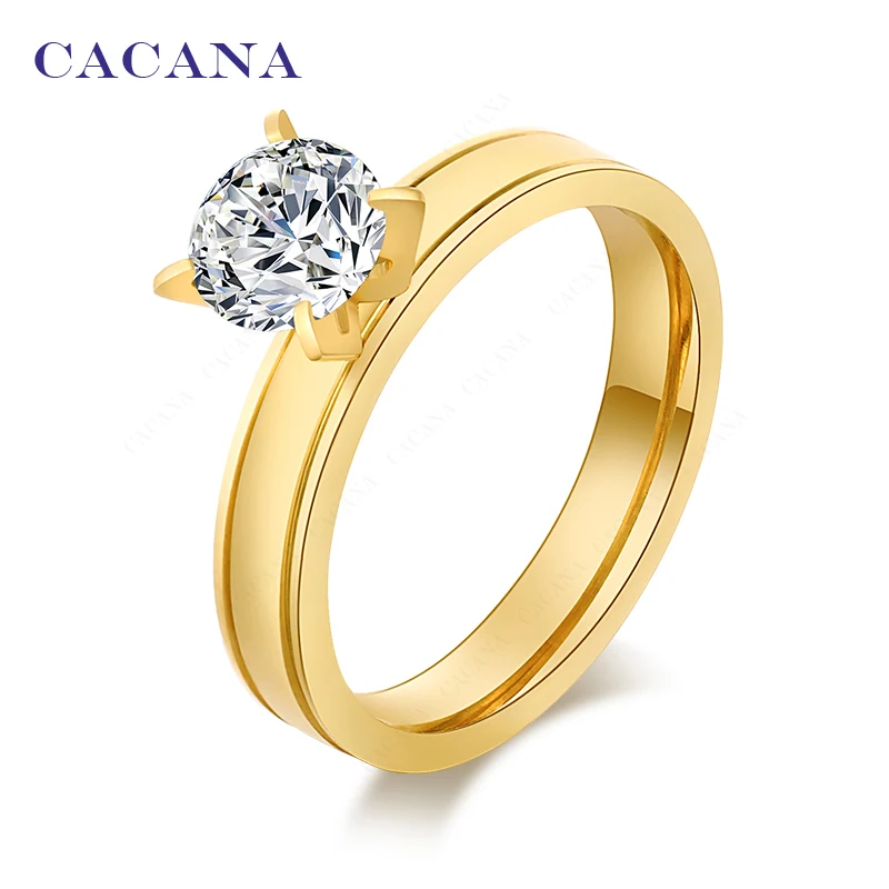CACANA Stainless Steel Rings For Women Exquisite Personalized Fashion Jewelry Wholesale NO.R71