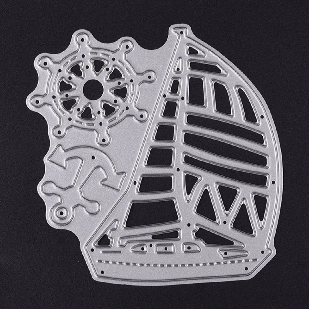 New 82MM*86mm Sailboat Stencil Cutting Dies DIY Scrapbooking Card Diary Punching Template
