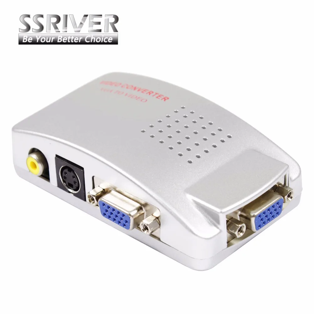 SSRIVER PC TO TV Adapter VGA to AV RCA TV Monitor S Video