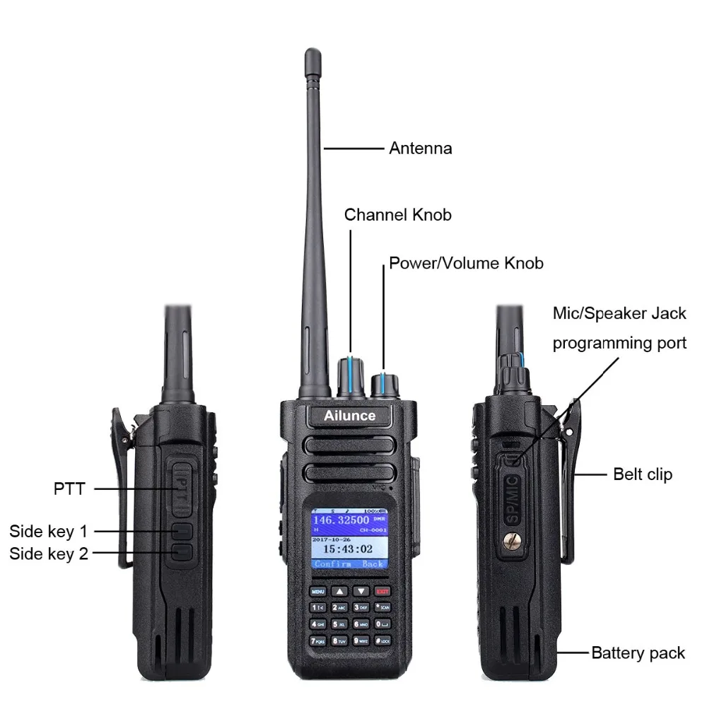 Retevis Ailunce HD1 DMR цифровая рация IP67 водонепроницаемый двухдиапазонный VHF DMR Ham любительская радиостанция+ аксессуары