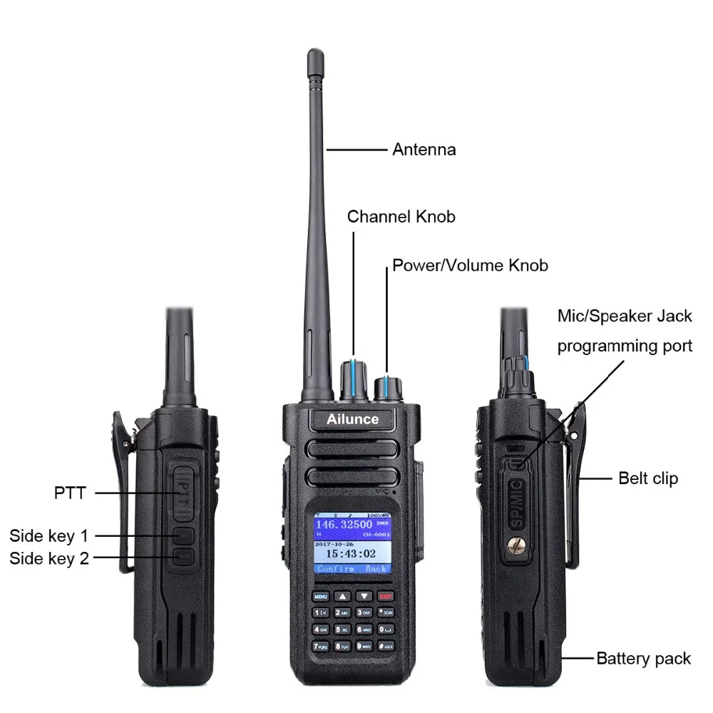 Retevis Ailunce HD1 DMR цифровая рация IP67 водонепроницаемая Двухдиапазонная VHF UHF Ham