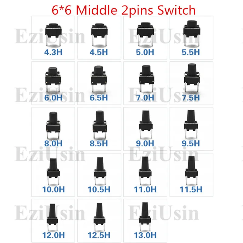 

Tactile Tact Push Button Micro Switch Middle 2pin 6*6*4.3/4.5/4.7/5/5.5/6/6.5/7/7.5/8/8.5/9/9.5/10/10.5/11/11.5/12/13