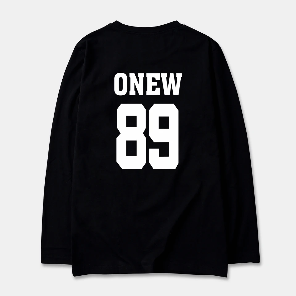 Футболка ONEW SHINee Jonghyun Хлопковая весенняя футболка с длинным рукавом для мужчин и