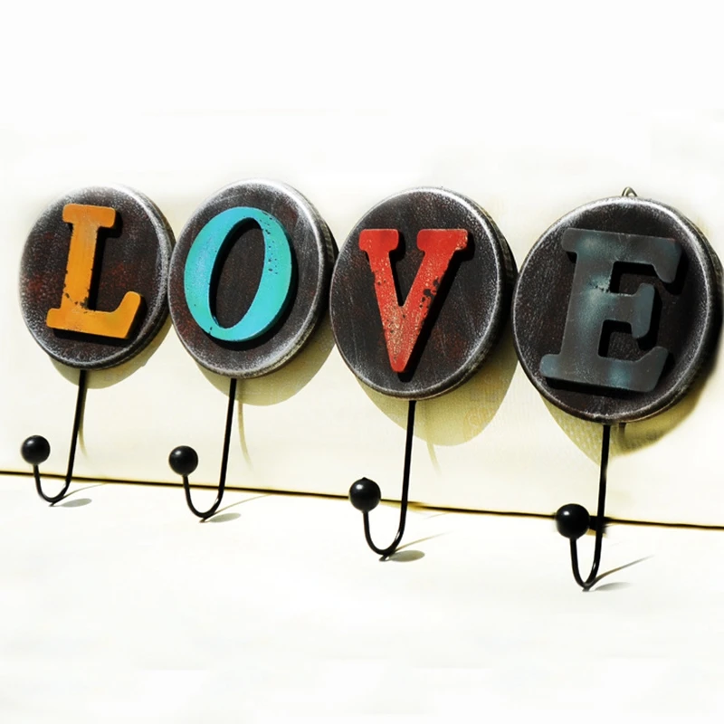 Creative Home Decor Letter Pattern Hook Home Wall Hooks For Hanging Painted Multifunctional Wall