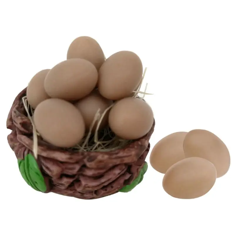 

Scale 1: 12 Eggs and Nest Set Doll House Chicken Miniature Mini Dollhouse Decor Children Gift Pretend Play Toy