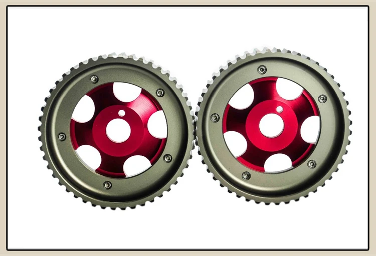 LZONE-(1 пара) регулируемый алюминиевый шкив Cam gear для Toyota 1JZ 2JZ DOHC двигатель красный JR6531R