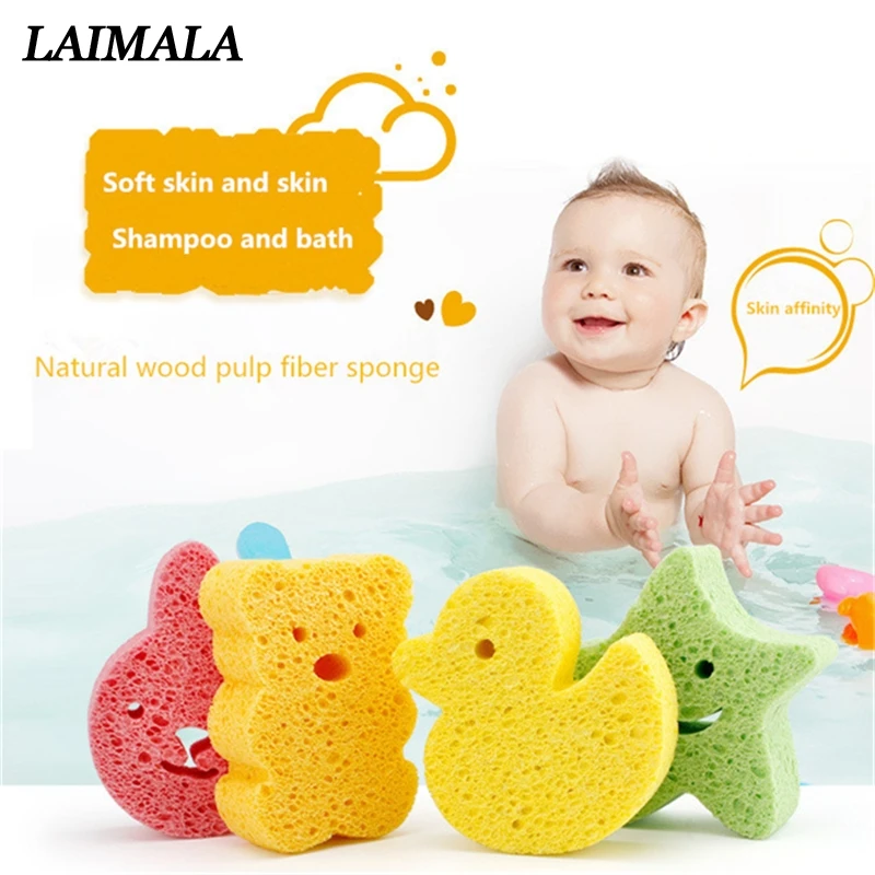 1PC New style Baby Bath Sponge Infant Shower Cotton Scrub Body Bath