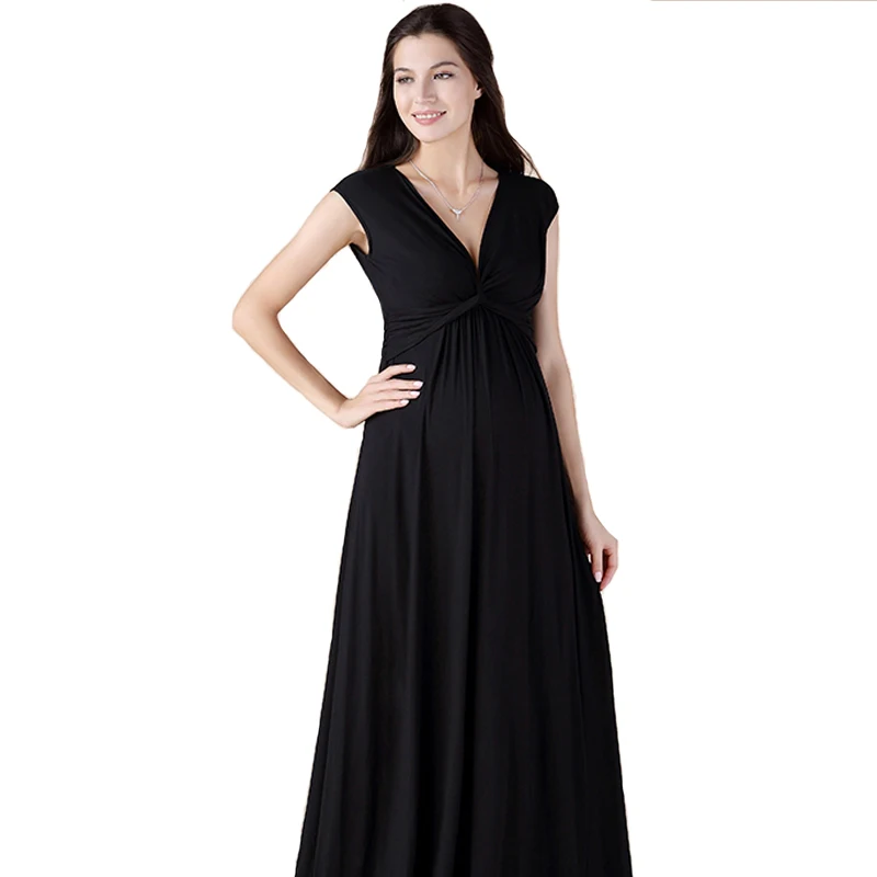 Brand Lycra Sleeveless Maternity Maxi Dresses Long Dresses for Pregnant