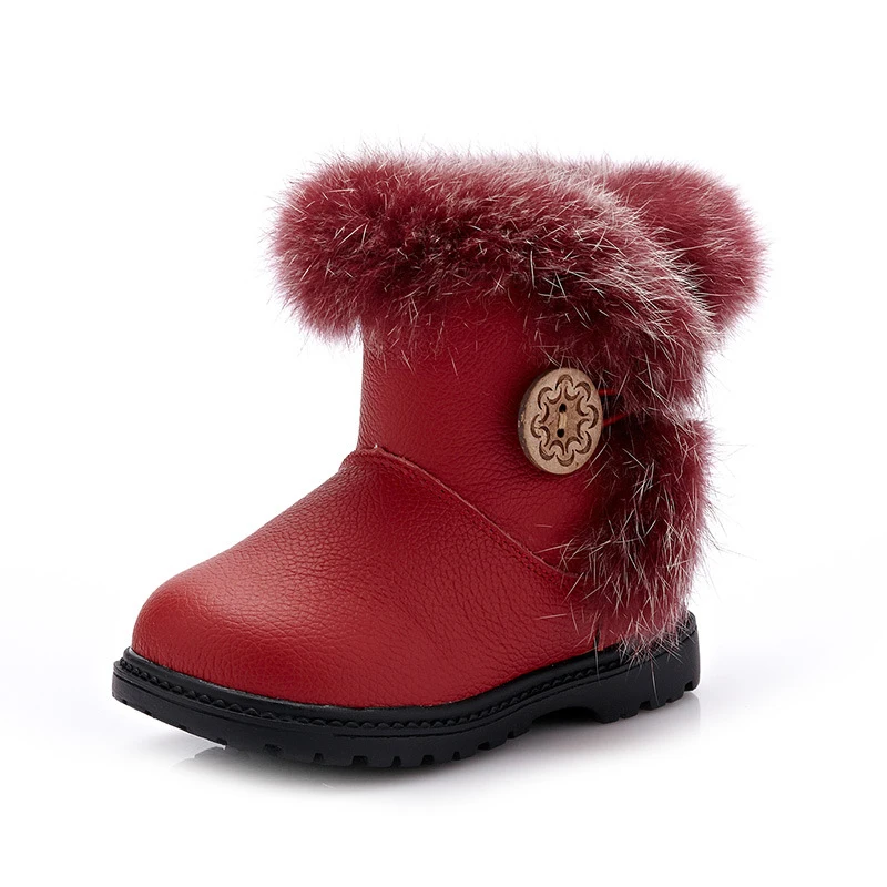 

2019 New Children Snow Boots Girls Fashion Winter Warm Cotton Shoes Princess Cute Snow Boots Anti-skid and Waterproof Boots