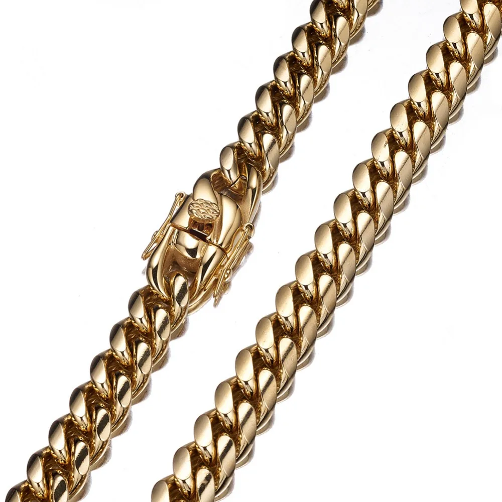 de largura aço inoxidável cubana miami correntes colares grande pesado ouro redondo link chain para homem hip hop rock jóias