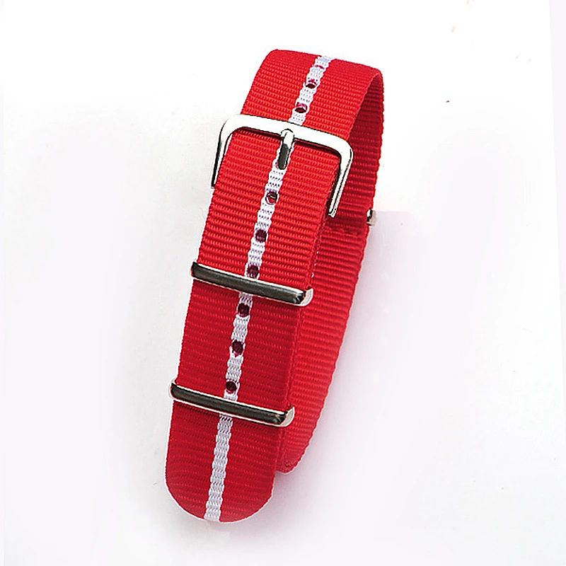 Retail 20mm red white red Sport nato fabric watch band straps