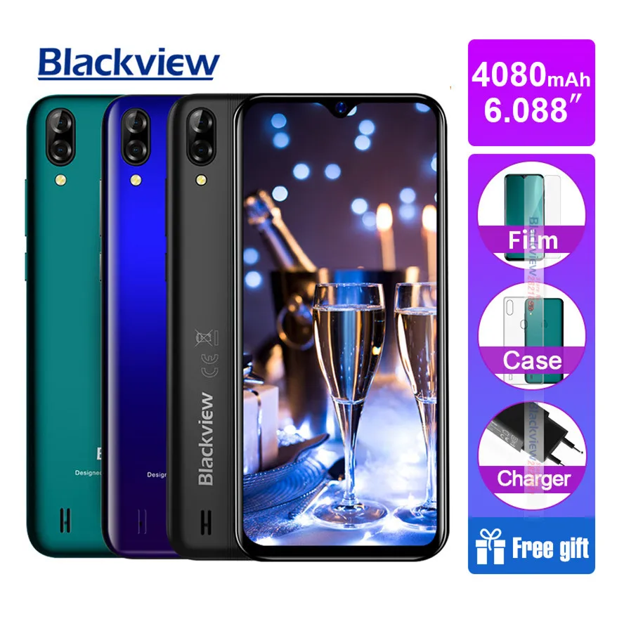 

Blackview A60 Pro 3GB 16GB Quad Core Android 9.0 4G Mobile Phone 6.088" Full Screen 4080mAh Face ID Dual Rear Camera Smartphone