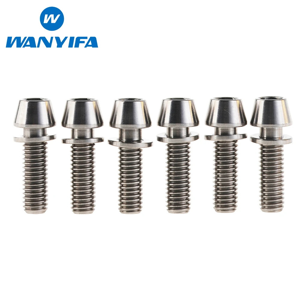 2 Pcs M5X20 Cycling MTB Titanium Ti Allen Hex Taper Cone Washer Bolts Screw