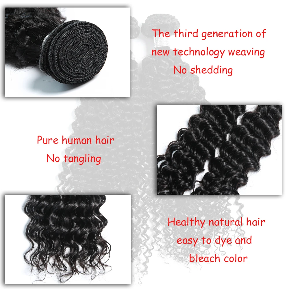 Bigsophy Malaysian Deep Wave Hair 3 Bundles With Lace Closure Baby Hair Free/Middle/Three Part 4pcs/Lot Human 100% Remy Hair Bigsophy Malaysian Deep Wave Hair 3 Bundles With Lace Closure Baby Hair Free/Middle/Three Part 4pcs/Lot Human 100% Remy Hair