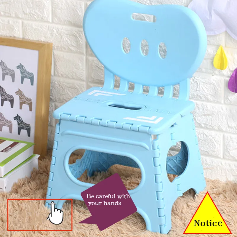 Multifunctional folding stool plastic backrest portable home chair creative kindergarten small stool children's furniture