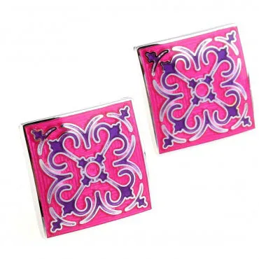 

Dark Pink Enamel Cufflink Cuff Link 1 Pair Retail Free Shipping Promotion