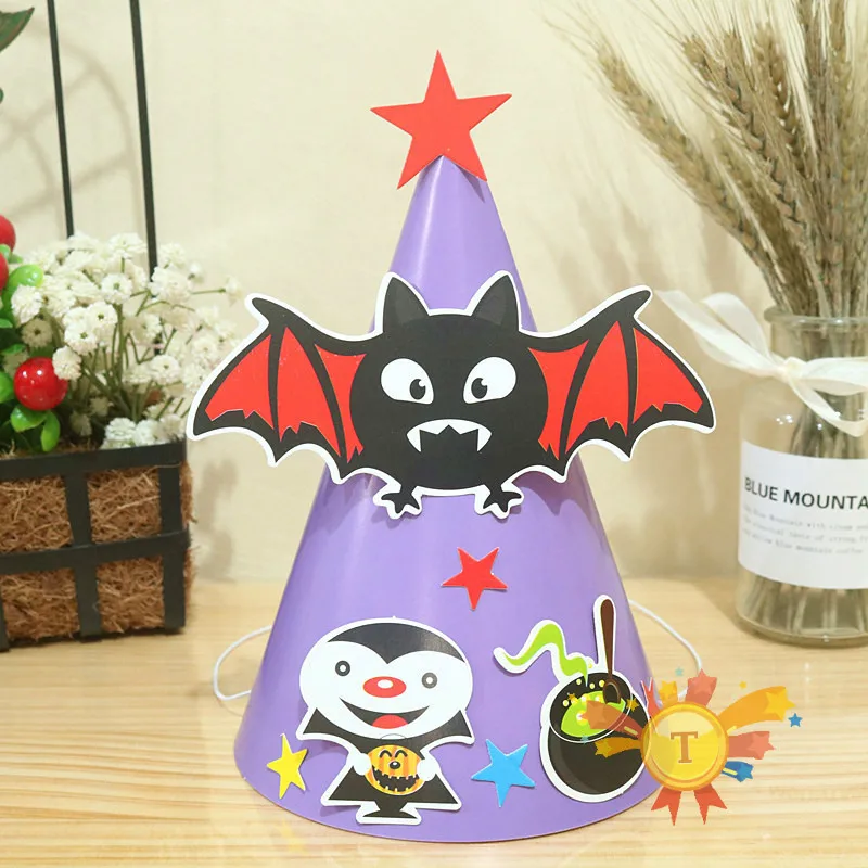 Дети DIY Хэллоуин вечерние шляпы Тыква Ведьма счастливая шапка Хэллоуин для детей Хэллоуин костюм косплей наряды украшения - Цвет: Bat