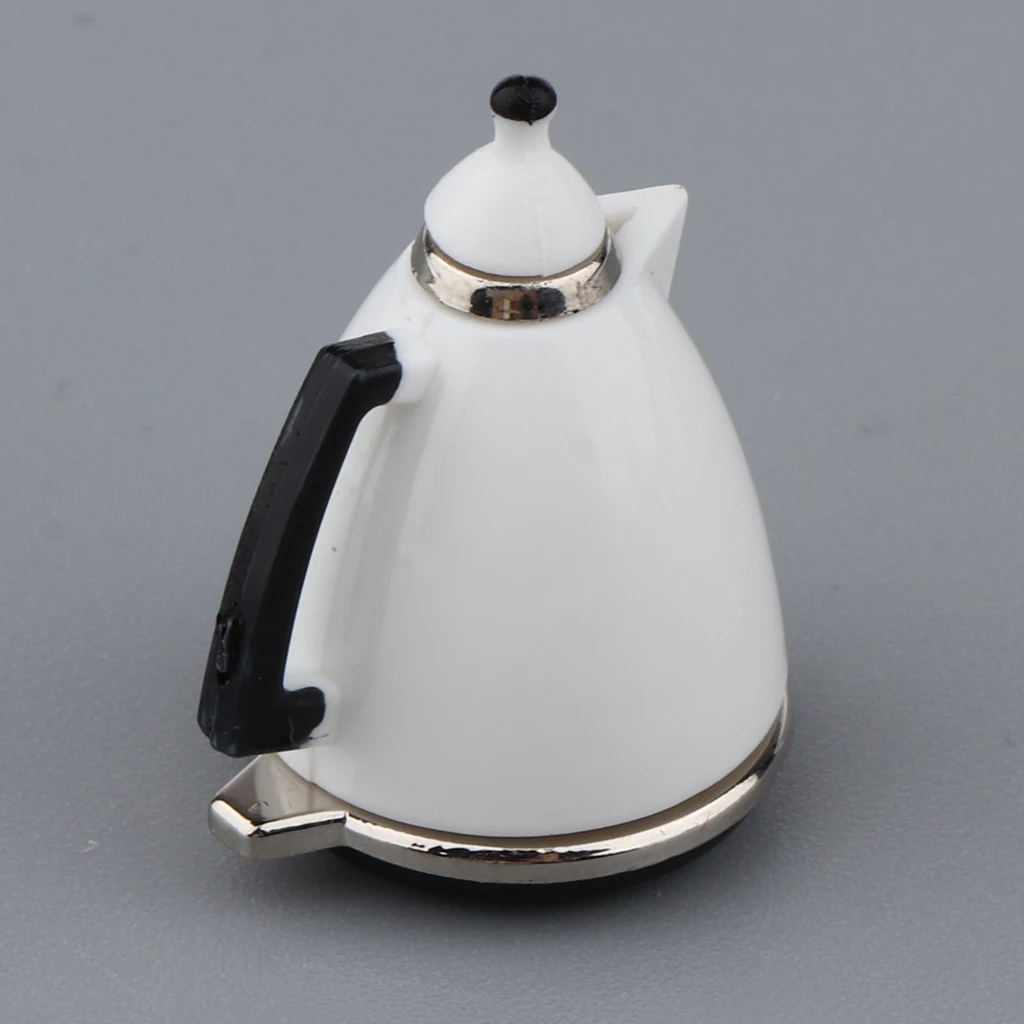 Dolls House Coffee Pot Miniature Kettle | Mini Kitchen Appliances | Dollhouse Accessories | 1/12 Scale (White)