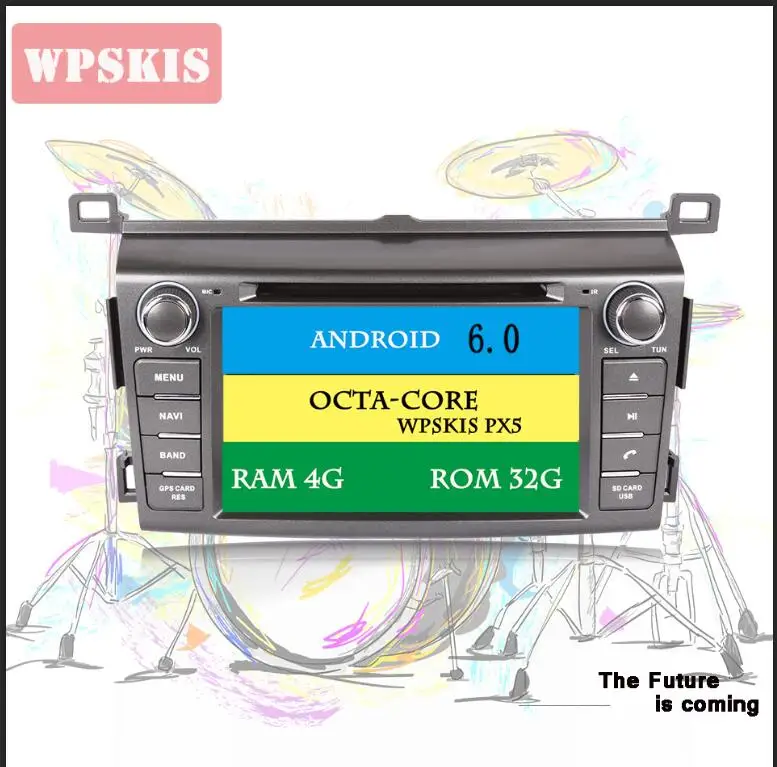 2DIN HD 1024*600 Android 9,0 Восьмиядерный 4 Гб ram автомобильный dvd-плеер для Toyota RAV4 RAV 4 2013- gps навигация радио магнитофон - Цвет: 6.0 octa core