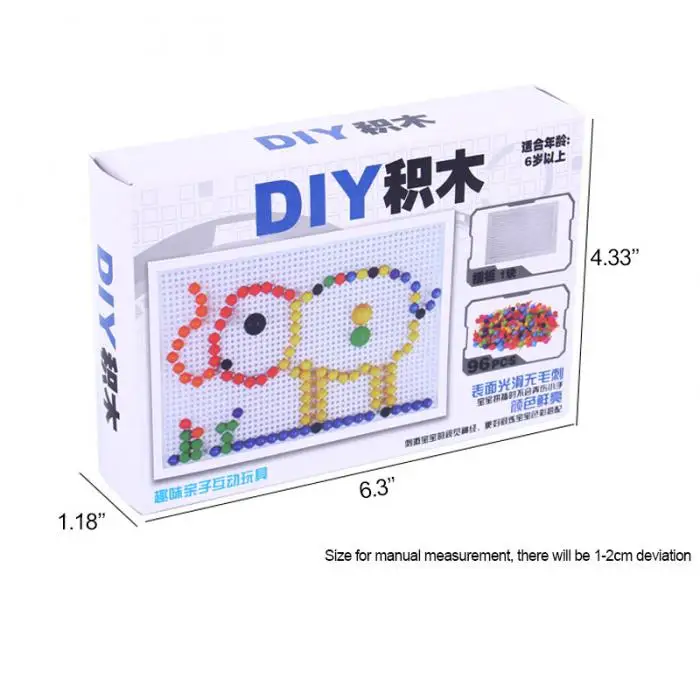 Детские игрушки головоломка колышек доска с 96 грибные колышки модель наборы Обучающие строительные игрушки для детей подарок случайный цвет@ S7