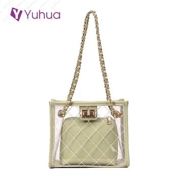 

Yuhua 2020 new woman handbags, fashion transparent messenger bag, trend korean version women shoulder bag, casual composite bags
