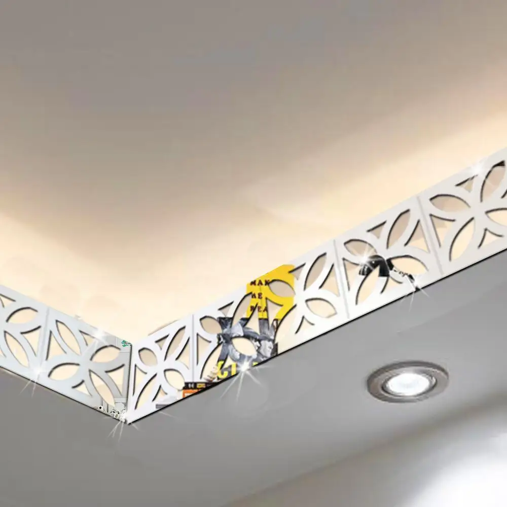 30 pcs Geometric waist 3D wall mirror Stickers for ceiling Living room