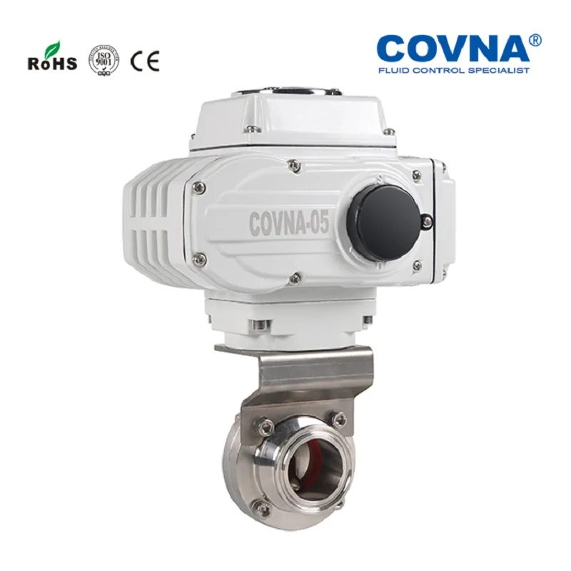 Электрический привод из нержавеющей стали санитарный быстрый зажим клапан-бабочка