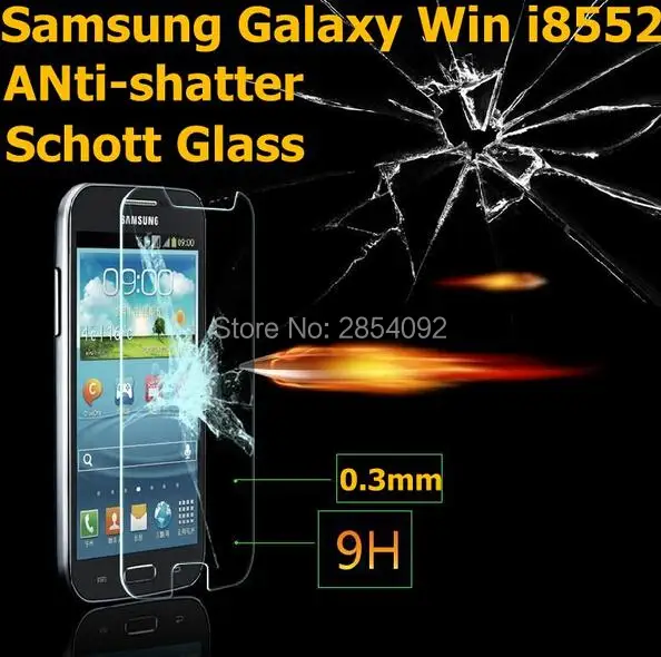 Переднее закаленное стекло Защитное для Samsung Galaxy Win duos i8552 Gt i869 Защитные чехлы