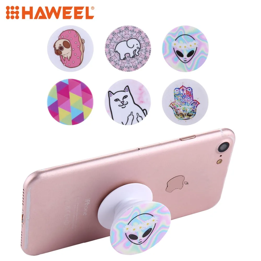 

HAWEEL Multi-function Universal Pattern Flexible Mobile Phone Holder Stand with Car Bracket & Winder Function for iPhone, Galaxy