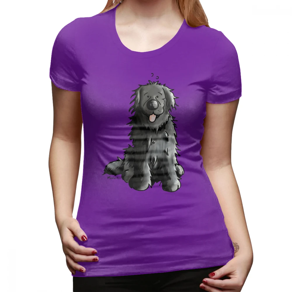 Newfoundland Dog футболка Черная Newfoundland Dog мультяшная футболка с коротким рукавом 100 хлопчатобумажная женская футболка с круглым вырезом Женская футболка - Цвет: Фиолетовый