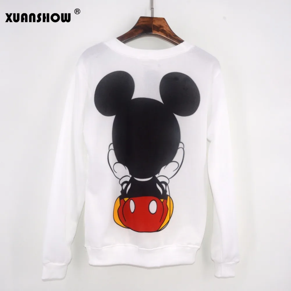  XUANSHOW 2019 Women Sweatshirts Hoodies Character Printed Casual Pullover Cute Jumpers Top Long Sle