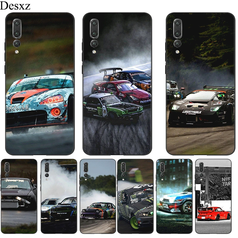 

TPU Mobile Phone Case For Huawei Honor 6A 7A 7C 7X 8 9 10 Lite 8X 8C Note 10 Cover Drift Cars Auto Racing JDM Casing Shell
