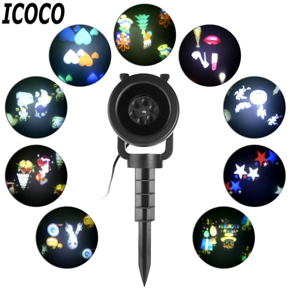 

ICOCO Waterproof 4W 4LEDs Projection Light Projector LED Spotlight Led Lamp for Outdoor Indoor Party Xmas Holloween Decor