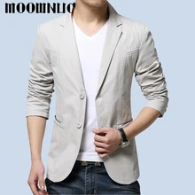 Однотонные мужские классические костюмы для отдыха MWC MOOWNUC, деловые повседневные новые модные зауженное пальто впору, высококачественный брендовый блейзер