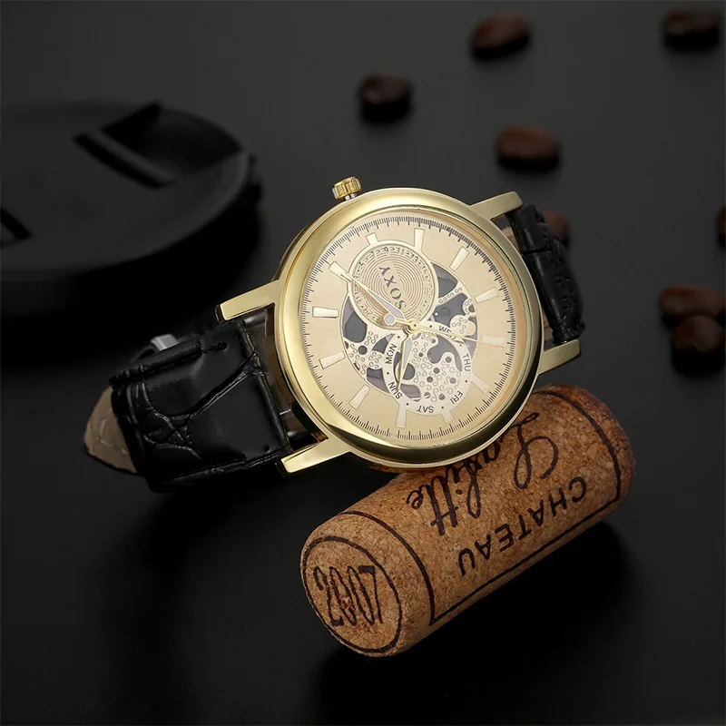 

Fashion watch Brand SOXY Men Hollow PU Leather Strap Watches Men Casual Wristwatch Quartz Watch relogio masculino Clock watch
